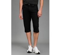 Jeansbermudas BRUNO BANANI, Herren, Gr. 33, Länge 32, schwarz, Denim/Jeans, Obermaterial: 98% Baumwolle, 2% Elasthan, unifarben, straight fit kniebedeckend, Jeans, Straight-Fit, normale Leibhöhe, aus 