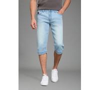 Jeansbermudas BRUNO BANANI, Herren, Gr. 38, Länge 32, light blau, Denim/Jeans, Obermaterial: 98% Baumwolle, 2% Elasthan, unifarben, straight fit kniebedeckend, Jeans, Straight-Fit, normale Leibhöhe, a