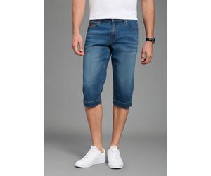 Jeansbermudas BRUNO BANANI "Hutch-Bermuda", Herren, Gr. 32, Länge 32, blau, Denim/Jeans, Obermaterial: 98% Baumwolle, 2% Elasthan, unifarben, straight fit kniebedeckend, Jeans, Straight-Fit, normale L