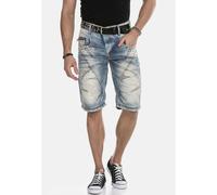 Cipo & Baxx Herren Denim Shorts Pants Kurze Hose Bermuda Capri Freizeithose Jeansshorts Used C-0090 (DE/NL/SE/PL, Bundweite, 33, Regular, Regular, standart)