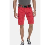 Cipo & Baxx Herren Shorts Capri Kurze Hose Denim Jeans Cargo Kontrastnähte CK229 Rot 31