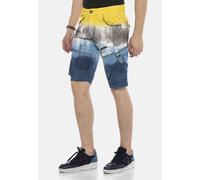 Jeansbermudas CIPO & BAXX "Bermuda & Short", Herren, Gr. 33, Normalgrößen, bunt (gelb, blau), 98% Baumwolle, 2% Elasthan, unifarben, Basic, regular fit kurz, Jeans, aus Baumwollmix (16688155-33) gelb,