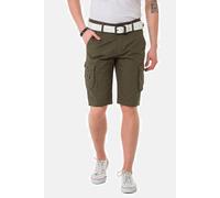 Jeansbermudas CIPO & BAXX "Bermuda & Short", Herren, Gr. 33, Normalgrößen, grün (khaki), 97% Baumwolle, 3% Elasthan, unifarben, regular fit kurz, Jeans, mit praktischen Beintaschen, CK265 (68540267-33