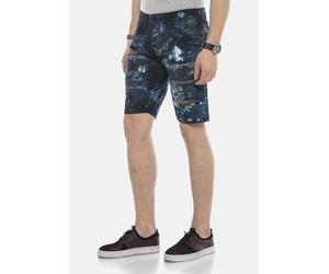 Jeansbermudas CIPO & BAXX "Bermuda & Short", Herren, Gr. 38, Normalgrößen, blau (dunkelblau), 98% Baumwolle, 2% Elasthan, unifarben, Basic, regular fit kurz, Jeans, aus Baumwollmix (23675447-38) dunke