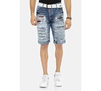 Jeansbermudas CIPO & BAXX "Bermuda & Short", Herren, Gr. 32, Normalgrößen, blau, 100% Baumwolle, unifarben, regular fit kurz, Jeans, mit Reißverschluss, CK219 (90836551-32) blau