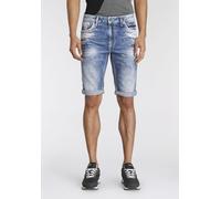 Jeansbermudas CIPO & BAXX, Herren, Gr. 34, N-Gr, blau, Denim/Jeans, Obermaterial: 98% Baumwolle, 2% Elasthan, Abriebeffekte, slim fit kniebedeckend, Jeans, in Denim und mit markanten Taschen (94502931