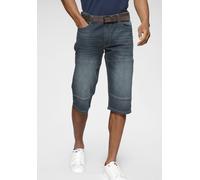 Jeansbermudas H.I.S "HANTZ", Herren, Gr. 32, N-Gr, blau (dunkelblau), Denim/Jeans, Obermaterial: 75% Baumwolle, 23% Polyester, 2% Elasthan, Abriebeffekte, normal kniebedeckend, Jeans Jeansbermudas, ge