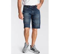 Jeansbermudas H.I.S, Herren, Gr. 30, N-Gr, blau (dunkelblau), Denim/Jeans, Obermaterial: 99% Baumwolle, 1% Elasthan, normal knieumspielend, Jeans, entspannte Passform, gerader Beinschnitt, modische Wa