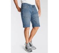 Jeansbermudas H.I.S, Herren, Gr. 36, N-Gr, blau (light blau), Denim/Jeans, Obermaterial: 99% Baumwolle, 1% Elasthan, normal knieumspielend, Jeans, entspannte Passform, gerader Beinschnitt, modische Wa