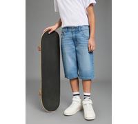 Jeansbermudas H.I.S "Regular fit H.I.S Jeansbermudas für Jungen", Jungen, Gr. 146, N-Gr, blau (lgt blau stone washed), Denim/Jeans, Obermaterial: 98% Baumwolle, 2% Elasthan, unifarben, bequem ca. Mitt