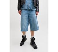 Jeansbermudas JACK & JONES "JJIBILLY JJLUCA JORTS AKM 793 LN", Herren, Gr. L, N-Gr, blau (blau denim), Denim/Jeans, Obermaterial: 100% Baumwolle, knielang, Jeans, Baumwolle (91526536-L) blau denim