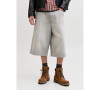 Jeansbermudas JACK & JONES "JJIBILLY JJLUCA JORTS AKM 793 LN", Herren, Gr. L, N-Gr, grau (grau denim), Denim/Jeans, Obermaterial: 100% Baumwolle, knielang, Jeans, Baumwolle (12456323-L) grau denim