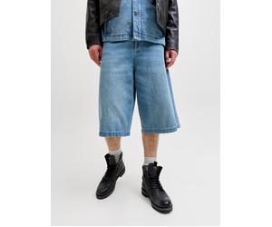 Jeansbermudas JACK & JONES "JJIBILLY JJLUCA JORTS AKM 793 LN", Herren, Gr. M, N-Gr, blau (blau denim), Denim/Jeans, Obermaterial: 100% Baumwolle, knielang, Jeans, Baumwolle (91526536-M) blau denim