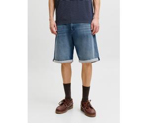 Jeansbermudas JACK & JONES "JJITONY JJASHER I.K SHORTS GE 731 SN", Herren, Gr. L, N-Gr, mid blau used washed, Denim/Jeans, Obermaterial: 44% Baumwolle, 28% Viskose, 27% Polyester, 1% Elasthan, leichte