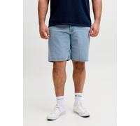 Jeansbermudas "JJITONY JJORIGINAL SHORT", Herren, Gr. 42 (4XL), N-Gr, blau denim, Denim/Jeans, Obermaterial: 100% Baumwolle, JACK & JONES PLUSSIZE, leichte Abriebeffekte, relaxed fit kniefrei, Jeans,