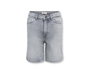 Jeansbermudas KIDS ONLY "KOGJUICY HW LONG SHORTS DNM AZG", Mädchen, Gr. 128, N-Gr, medium grau denim, Denim/Jeans, Obermaterial: 99% Baumwolle, 1% Elasthan, unifarben, regular fit kniefrei, Jeans (138