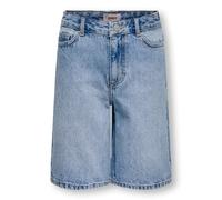 Jeansbermudas KIDS ONLY "KOGSONNY HW WIDE DNM SHORTS NOOS", Mädchen, Gr. 140, N-Gr, blau (light blau denim), Denim/Jeans, Obermaterial: 100% Baumwolle, unifarben, regular fit kniefrei, Jeans (32356666