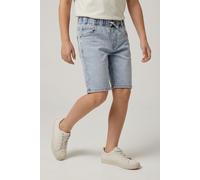Jeansbermudas LEVI'S KIDS "LVB SKINNY FIT DOBBY SHORT", Jungen, Gr. 4 (104), N-Gr, blau (kiss and goo), Denim/Jeans, Obermaterial: 68% Baumwolle, 31% Polyester, 1% Elasthan, skinny fit, Jeans, for BOY