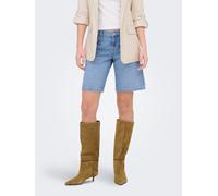 Jeansbermudas ONLY "ONLRHONA LW SHORTS DNM", Damen, Gr. S, N-Gr, light blau denim, Denim/Jeans, Obermaterial: 100% Baumwolle, unifarben, kniefrei, Jeans (58491015-S) light blau denim