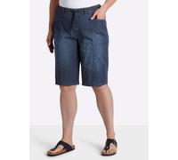 Jeansbermudas SHEEGO, Damen, Gr. 42, Normalgrößen, dunkelblau, 98% Baumwolle, 2% Elasthan, unifarben, kurz, Jeans (74067133-42) dunkelblau