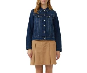 Jeansblazer S.OLIVER, Damen, Gr. 36, blau, Denim/Jeans, Obermaterial: 86% Baumwolle, 13% Polyester, 1% Elasthan, unifarben, slim fit taillenbedeckt, Blazer, mit Taschen (92687855-36) blau