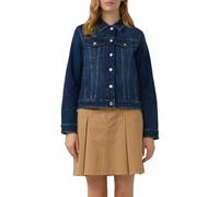 Jeansblazer S.OLIVER, Damen, Gr. 40, blau, Denim/Jeans, Obermaterial: 86% Baumwolle, 13% Polyester, 1% Elasthan, unifarben, slim fit taillenbedeckt, Blazer Jeansblazer, mit Taschen (92687855-40)