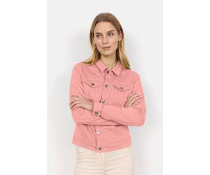 Jeansblazer SOYACONCEPT "SC-ERNA 2", Damen, Gr. XL, grün (peach pink), Denim/Jeans, Obermaterial: 97% Baumwolle, 3% Elasthan, unifarben, regular fit kurz, Blazer Jeansblazer, Jeansjacke in taillierter