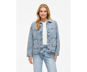 Jeansblazer VILA "VIJAF L/S DENIM JACKET - NOOS", Damen, Gr. 34, blau (light blau denim detail:065), Denim/Jeans, Obermaterial: 99% Baumwolle, 1% Elasthan, unifarben, regular fit hüftlang, Blazer (278