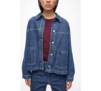 Jeansblazer VILA "VIJAF L/S DENIM JACKET - NOOS", Damen, Gr. 38, blau (medium blau denim detail:244), Denim/Jeans, Obermaterial: 99% Baumwolle, 1% Elasthan, unifarben, regular fit hüftlang, Blazer (62