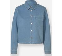 Jeansbluse HEINE, Damen, Gr. 48, blau (blau, bleached), 72% Baumwolle, 27% Polyester, 1% Elasthan, unifarben, Blusen Jeansbluse (81492236-48) blau, bleached