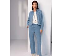 Jeansbluse HEINE, Damen, Gr. 44, blau (blau, bleached), 72% Baumwolle, 27% Polyester, 1% Elasthan, unifarben, Blusen Jeansbluse (81492236-44) blau, bleached