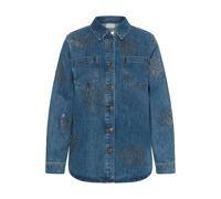 Jeansbluse KAFFE CURVE "Damen Jeanshemd KCastelia", Damen, Gr. 48, blau (medium washed blau), Obermaterial: 96% Baumwolle CO. 3% Polyester PES. 1% Elasthan EL., Blusen Jeansbluse (43311417-48) medium