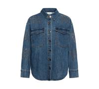Jeansbluse KAFFE "Jeanshemd KAcastelia", Damen, Gr. 34, blau (medium washed blau), Obermaterial: 96% Baumwolle CO. 3% Polyester PES. 1% Elasthan EL., Blusen Jeansbluse (34544204-34) medium washed blau