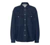 Jeansbluse KAFFE "Jeanshemd KAeloise", Damen, Gr. 42, blau (dunkelblau denim), Obermaterial: 100% Baumwolle CO., Blusen Jeansbluse (53441917-42) dunkelblau denim