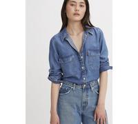 Jeansbluse LEVI'S "DOREEN UTILITY SHIRT DA", Damen, Gr. S (36), blau (in patches 2), Denim/Jeans, Obermaterial: 100% Lyocell, unifarben, normal hüftbedeckend, Rundhals, Blusen Jeansbluse, mit Brusttas