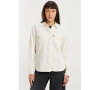 Jeansbluse LEVI'S "ESSENTIAL WESTERN", Damen, Gr. M (38), weiß (wollweiß), Denim/Jeans, Obermaterial: 76% Baumwolle, 24% Hanf, Basic, figurbetont hüftbedeckend, eckige 1-Knopf-Manschette mit Schlitz,