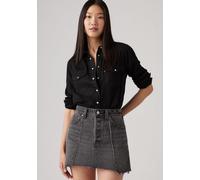 Jeansbluse LEVI'S "ESSENTIAL WESTERN", Damen, Gr. S (36), schwarz (schwarz ages), Denim/Jeans, Obermaterial: 67% Lyocell, 17% Modal, 16% Baumwolle, Basic, figurbetont hüftbedeckend, eckige 1-Knopf-Man