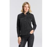 Jeansbluse LEVI'S "ESSENTIAL WESTERN", Damen, Gr. XS (34), schwarz (bejewled western), Denim/Jeans, Obermaterial: 100% Baumwolle, Basic, figurbetont hüftbedeckend, eckige 1-Knopf-Manschette mit Schlit