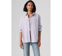 Jeansbluse LEVI'S "HARLIE BOYFRIEND SHIRT", Damen, Gr. L (40), costanza stripe wisteria poplin, Web, Obermaterial: 100% Baumwolle, relaxed fit Po-bedeckend, 2-Knopf-Manschette, Blusen Jeansbluse, mit