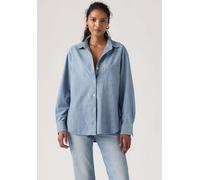 Jeansbluse LEVI'S "HARLIE BOYFRIEND SHIRT", Damen, Gr. L (40), good daze, Web, Obermaterial: 100% Baumwolle, relaxed fit Po-bedeckend, 2-Knopf-Manschette, Blusen Jeansbluse, mit Brusttasche (99529114-