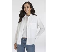 Jeansbluse LEVI'S "HARLIE BOYFRIEND SHIRT", Damen, Gr. XXL (44), weiß (hellweiß), Web, Obermaterial: 100% Baumwolle, unifarben, relaxed fit Po-bedeckend, 2-Knopf-Manschette, Blusen Jeansbluse, mit Bru