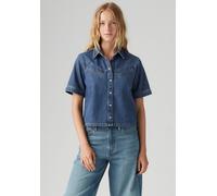 Jeansbluse LEVI'S "RINOA", Damen, Gr. XXL (44), sledge sister, Denim/Jeans, Obermaterial: 100% Baumwolle, unifarben, gerade hüftlang, Rundhals, Blusen Jeansbluse, kurz, mit Druckknöpfen (44048512-XXL)