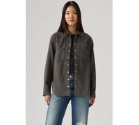 Jeansbluse LEVI'S "TEODORA WESTERN SHIRT", Damen, Gr. XS (34), chipped schwarz oyster top, Web, Obermaterial: 100% Baumwolle, hüftbedeckend, Blusen Jeansbluse, mit Druckknöpfen (71781317-XS) chipped s