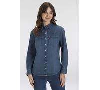 Jeansbluse LEVI'S "TEODORA WESTERN SHIRT", Damen, Gr. XS (34), verified vintage top, Web, Obermaterial: 100% Baumwolle, hüftbedeckend, Blusen Jeansbluse, mit Druckknöpfen (15384849-XS)