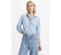 Jeansbluse LEVI'S "THE CLASSIC BW SHIRT", Damen, Gr. XL, blau (dazed light stone), Web, Obermaterial: 100% Baumwolle, unifarben, regular fit normal, V-Ausschnitt, mit Knöpfen, Blusen Jeansbluse (87053