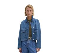 Jeansbluse MARC O'POLO "aus Cashmere Touch Denim", Damen, Gr. XS, blau (medium blau), Obermaterial: 92% Baumwolle, 6% Elastomultiester, 2% Elasthan, unifarben, regular fit normal, normaler Saum, Bluse