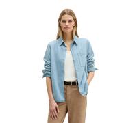 Jeansbluse MARC O'POLO "aus fließendem Organic Cotton", Damen, Gr. S, light blau, Obermaterial: 100% Baumwolle, unifarben, regular fit normal, Doppelmanschette, Blusen Jeansbluse (22830220-S) light bl