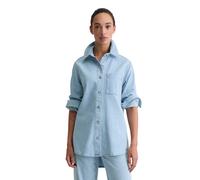 Jeansbluse MARC O'POLO "aus Organic-Cotton-Mix-Stretch", Damen, Gr. XS, light blau, Obermaterial: 95% Baumwolle, 4% Elastomultiester, 1% Elasthan, unifarben, regular fit normal, Manschette, Blusen Jea