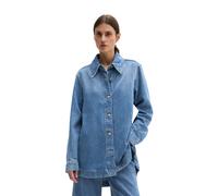 Jeansbluse MARC O'POLO "aus TENCEL™ Lyocell-Mix", Damen, Gr. XS, medium blau, Obermaterial: 80% Lyocell, 20% Baumwolle, unifarben, loose fit normal, Manschette, Blusen Jeansbluse (19770167-XS) medium