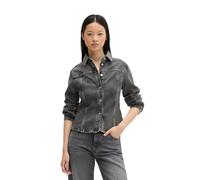 Jeansbluse MARC O'POLO "mit CIRCULOSE", Damen, Gr. XL, grau (dunkelgrau), Obermaterial: 79% Baumwolle, 20% Viskose, 1% Elasthan, unifarben, körpernah normal, Manschette, Blusen Jeansbluse (43009103-XL
